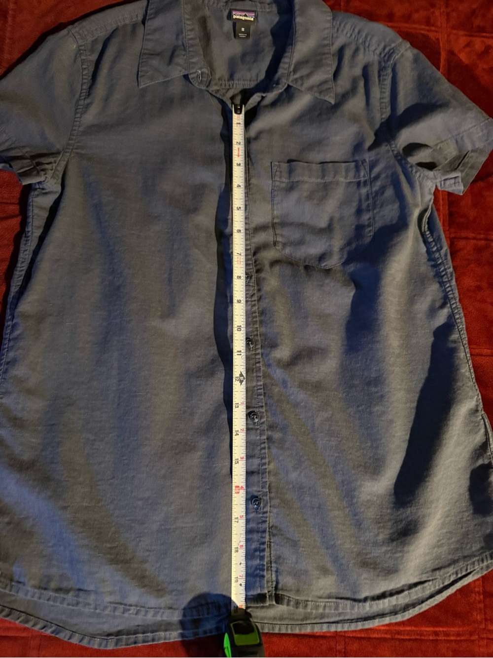 Patagonia Women’s Medium Blue Short Sleeve Button Down Shirt - Picture 5 of 5